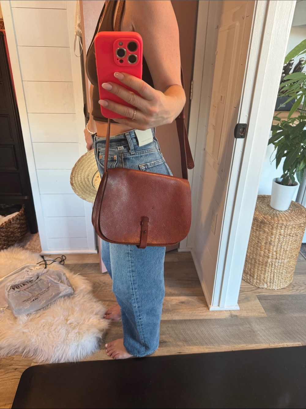 Lucky Brand Rustic Brown Leather Crossbody Satchel - Picture 13 of 13